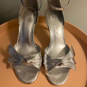 Marc Fisher Silver Sandal Heels Size 7.5